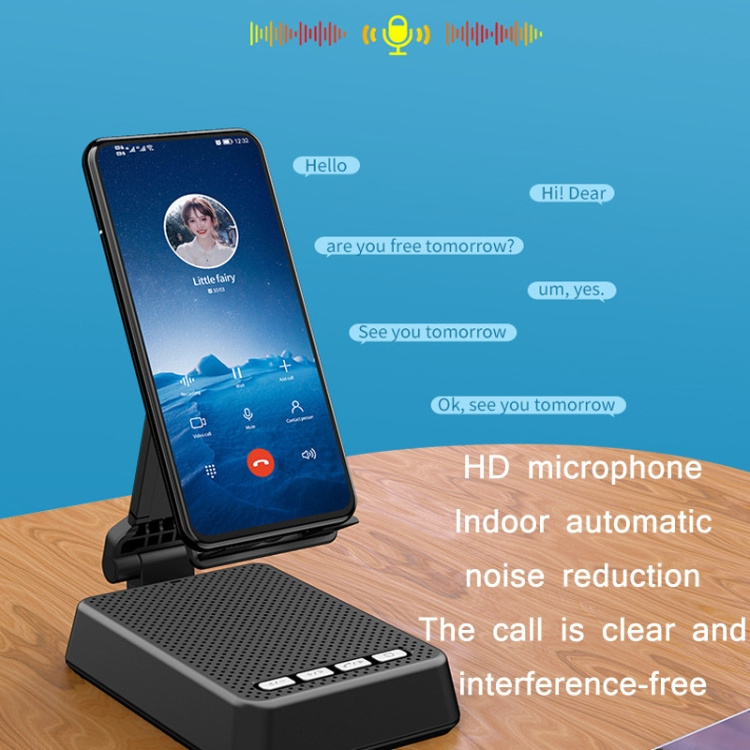 OEM Phone Multi-angle Adjustment Stand with Bluetooth Speaker Mini Portable Smart High-quality  HD Microphone Speaker