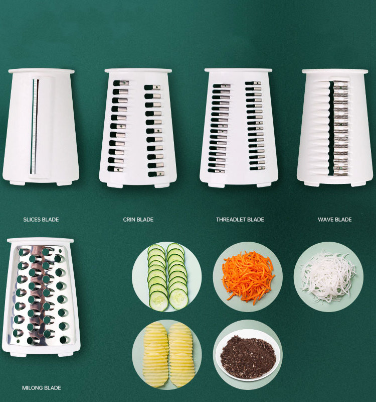 High Quality Rotary Cheese Grater Shredder 5 In 1mandoline Slicers Drum Vegetable Slicer Chopper Potato Cutter Grinder