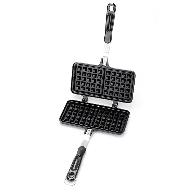 Die casting aluminum rectangular double-ended waffle maker