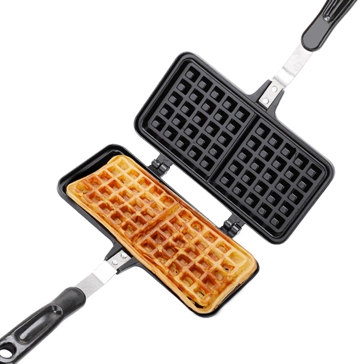 Die casting aluminum rectangular double-ended waffle maker