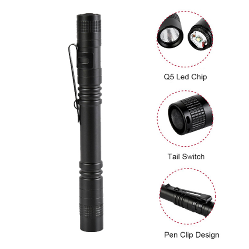 High Quality Aluminium Alloy Pen Light Mini Pocket Penlight 2W  XPE LED Tactical Flashlight White Light For Emergency Check