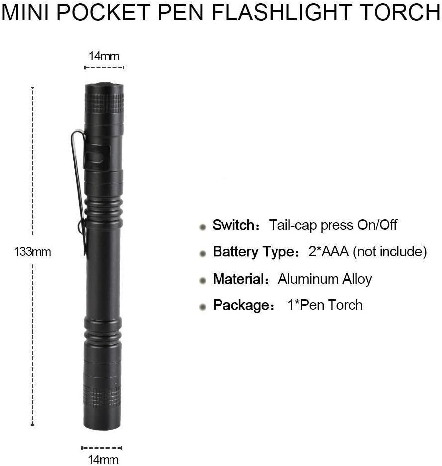 High Quality Aluminium Alloy Pen Light Mini Pocket Penlight 2W  XPE LED Tactical Flashlight White Light For Emergency Check