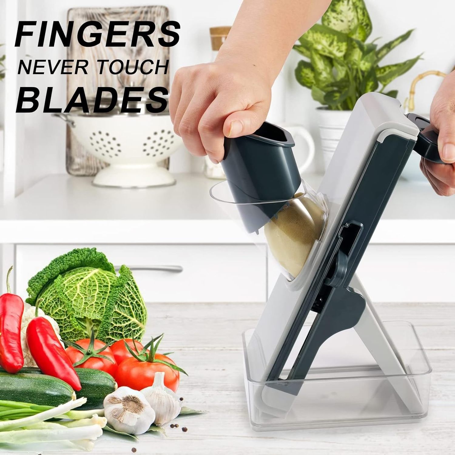 Adjustable  Safe Mandoline Slicer Vegetable Chopper Manual Veggie Julienne Food Cutter For Kitchen With Multi Blades