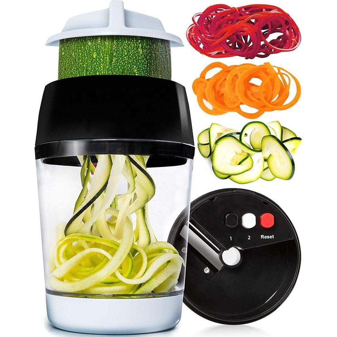 ZES Adjustable 3 in 1 Vegetable Spiralizer Vegetable Spiral Slicer