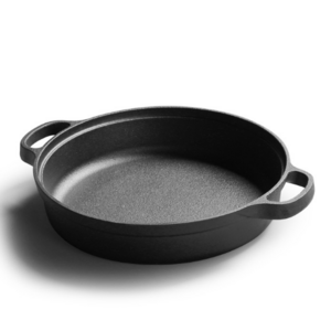 25CM Thickened  flat cast iron pan Domestic pancake pan Cast iron pot with two ears Metal Plate Pot Stove Baking Pan