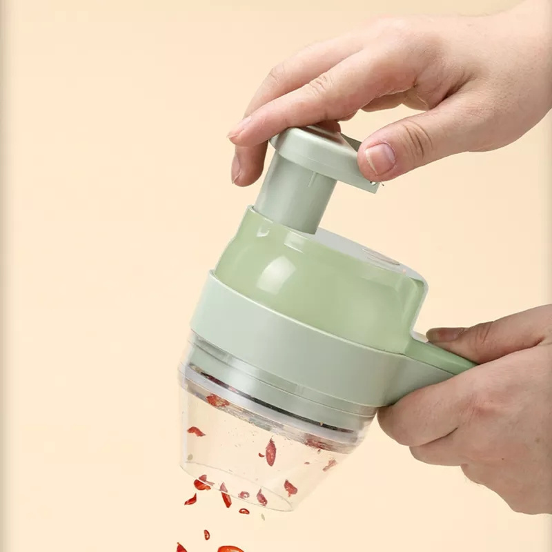 Electric Garlic Chopper Food Slicer Mincer Meat Chopper Wireless 4 In 1 Electric Electric Mini Food Chopper