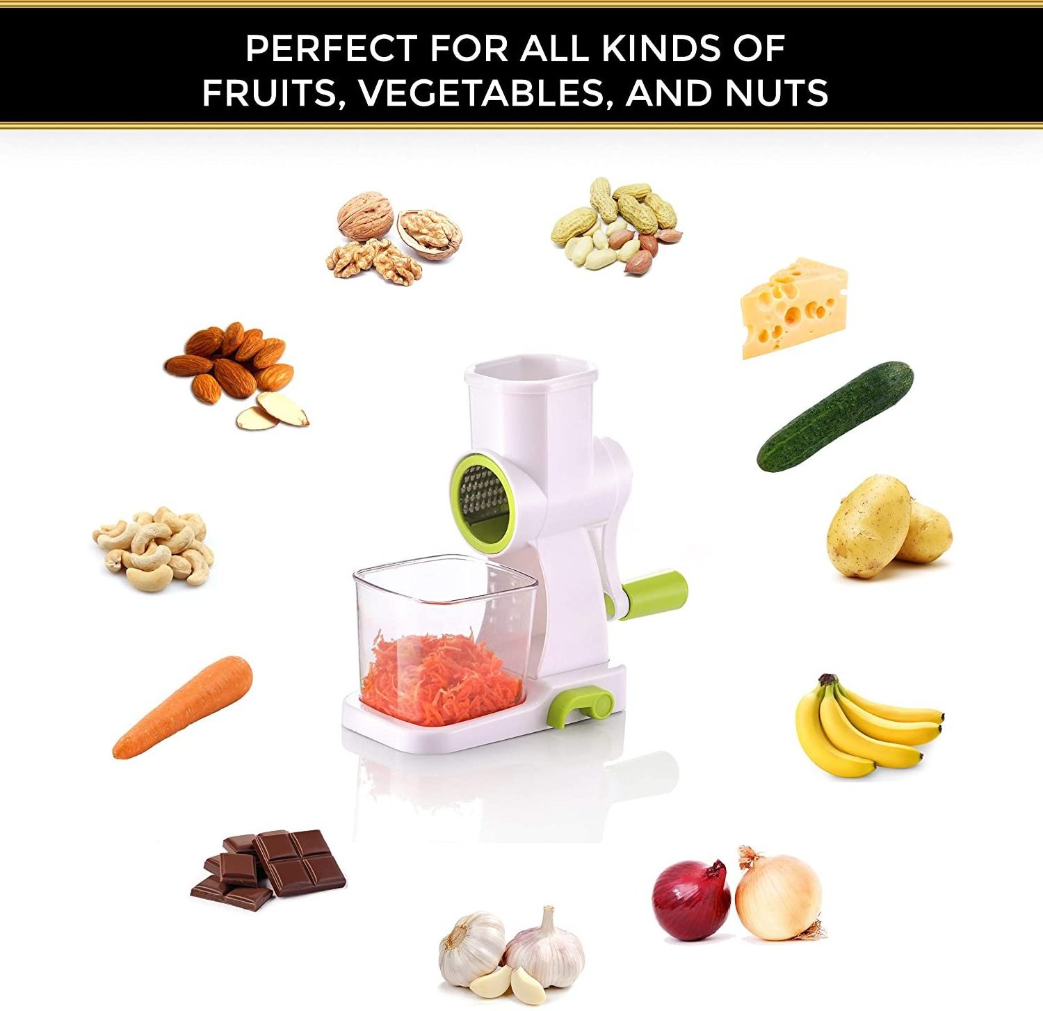 Cheese Grater  Manual Rotary Mandoline Slicer Shredder  Cheese Grater Vegetable Slicer Walnuts Grinder