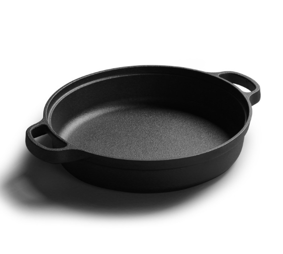 25CM Thickened  flat cast iron pan Domestic pancake pan Cast iron pot with two ears Metal Plate Pot Stove Baking Pan