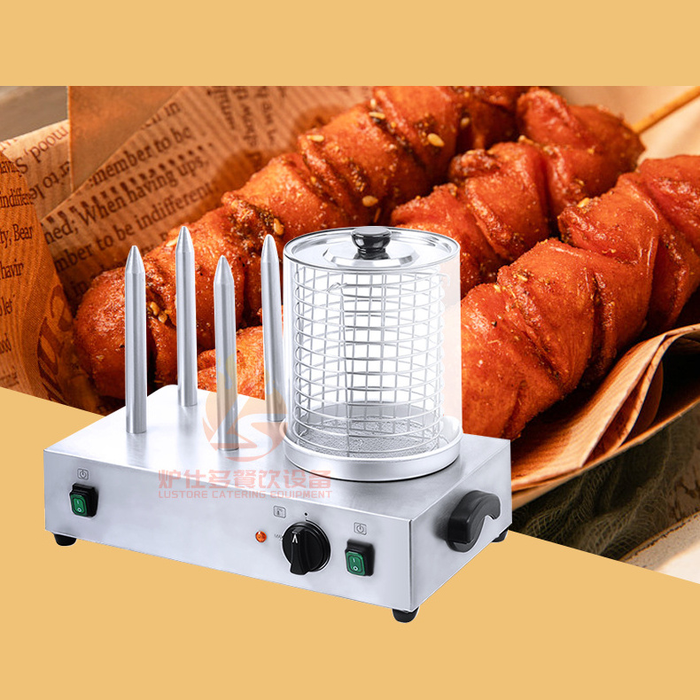 Wholesale Commercial Electric Sausage Roller Grill Hot Dog Warmer Hotdog With Bread Bun Warmer Machine