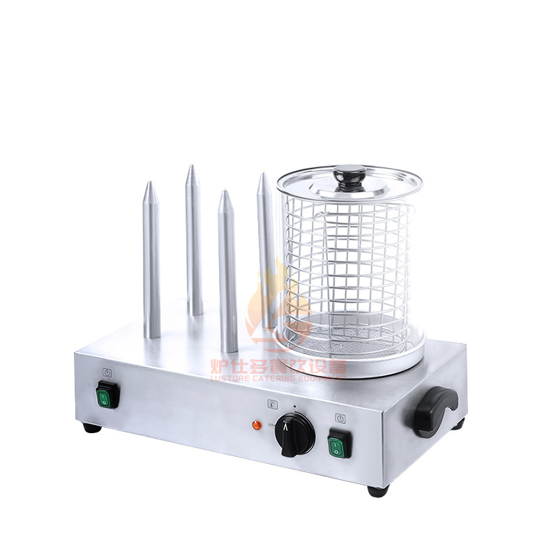 Wholesale Commercial Electric Sausage Roller Grill Hot Dog Warmer Hotdog With Bread Bun Warmer Machine