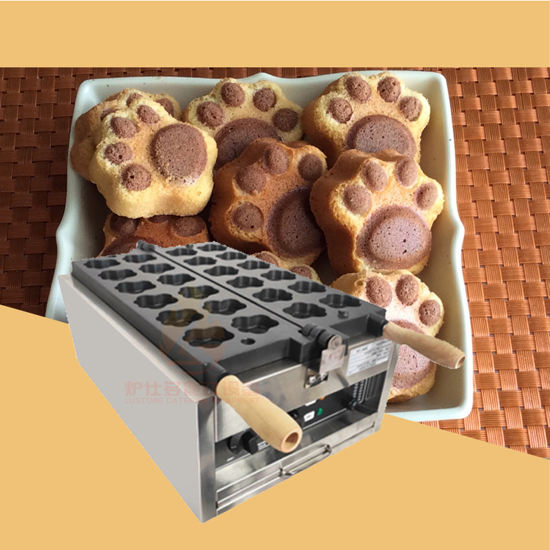 Factory Supply Non-Stick Animal Shaped Waffle Maker 12 Pcs Mini Cat Paw Shaped Waffle Making Machine For Sale