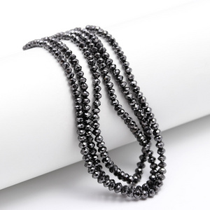 Black Diamond Faceted Rondelle 3.5 - 4.6 mm Beads Wholesale Diamond Beads For Jewelry Making Black Diamond Beads Strand