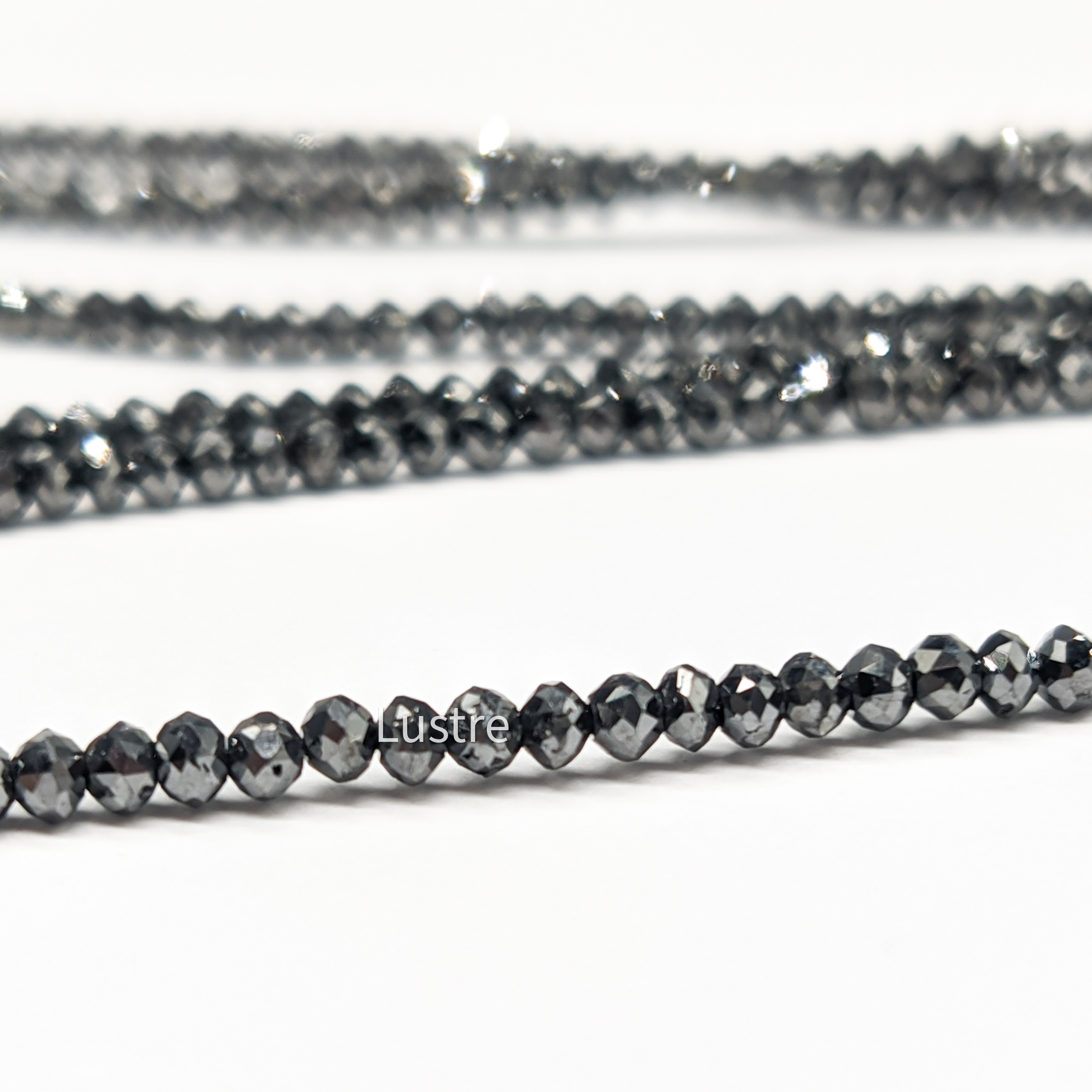 Wholesale Black Diamond Beads Strand 2 - 3 mm Faceted Rondelle Beads Black Natural Diamond Beads For Jewelry Making