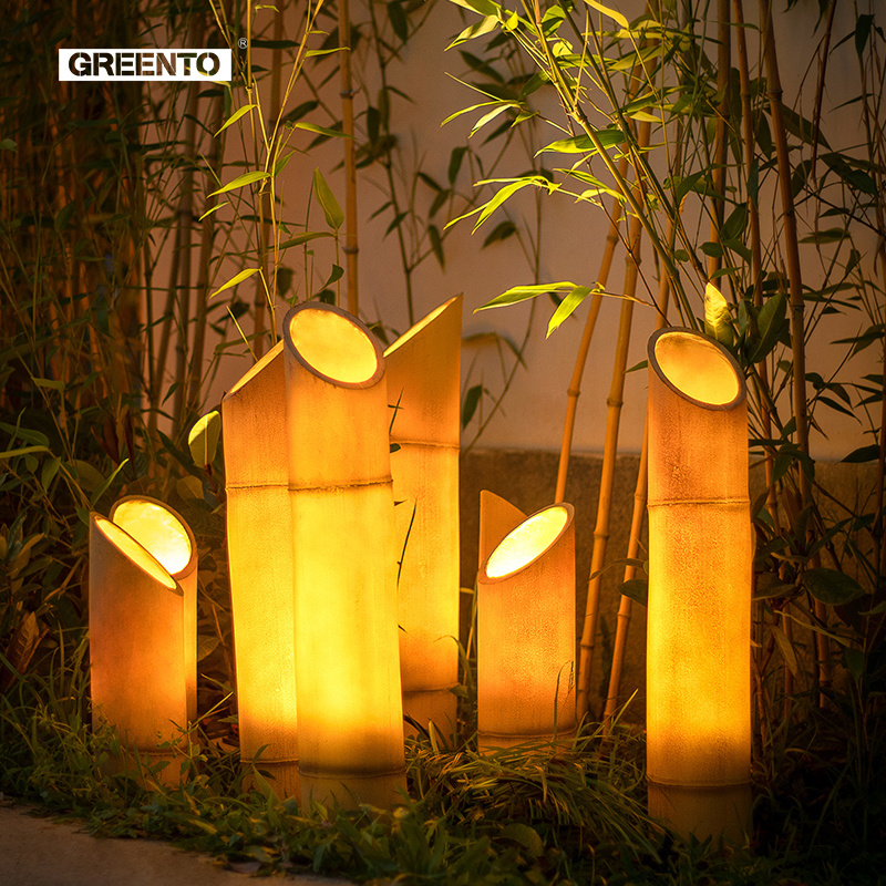 Realistic Bamboo Electric Garden Light Lamp LED Waterproof High Brightness Garden Solar Light