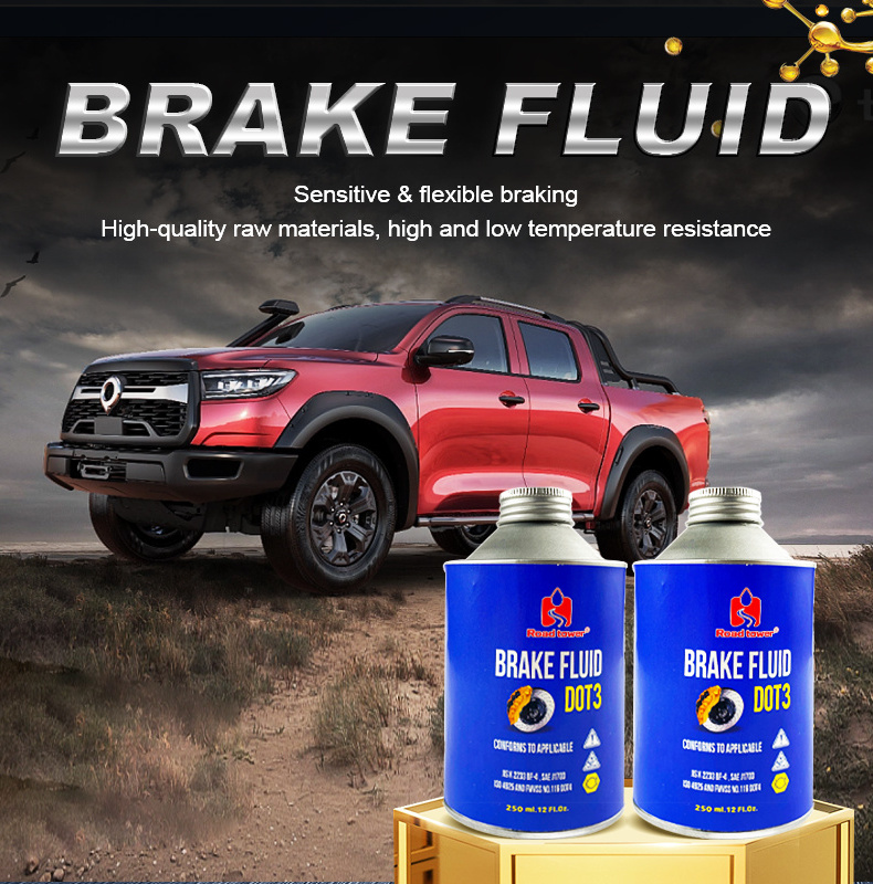 Customized 250ML Brake Fluid  DOT3 4 with MSDS Certificate with High temperature resistance Corrosion resistance