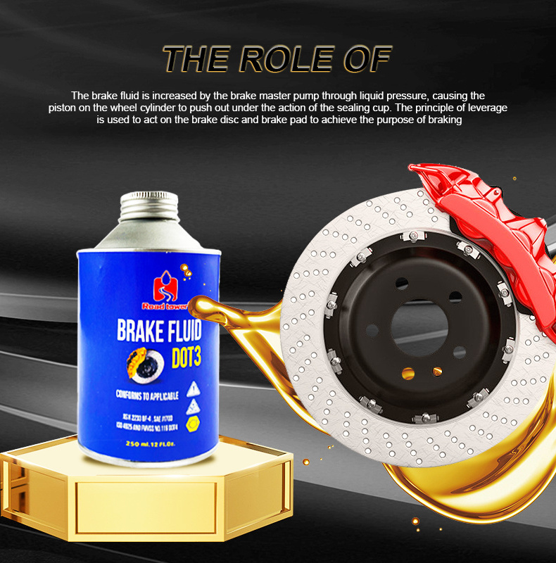 Customized 250ML Brake Fluid  DOT3 4 with MSDS Certificate with High temperature resistance Corrosion resistance