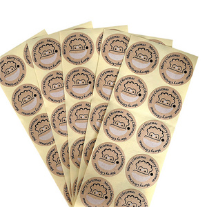 100pcs/pack Cute Merry Christmas Round Strong Adhesive Kraft Seal Sticker for Baking Funny DIY Gift Christmas Stickers