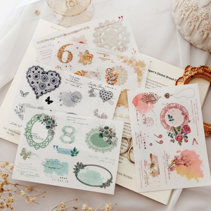 3 Pcs/Pack Girl Stickers Rococo Dream Series Lace Streamer Watercolor Transfer Hand Account Decoration Stickers  into 6 Options