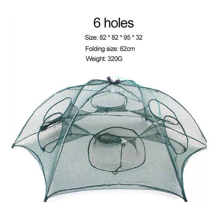 Folded Portable 4-6-8 Hole Automatic Fishing Shrimp Trap Fishing Net