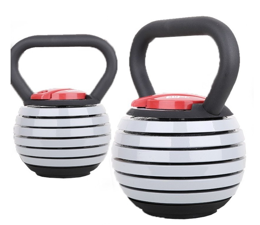 Wholesale High Quality Home Gym Fitness Workouts Kettle Bell Set Up To 40Lb Cast Iron Rubber Base Adjustable Kettlebell