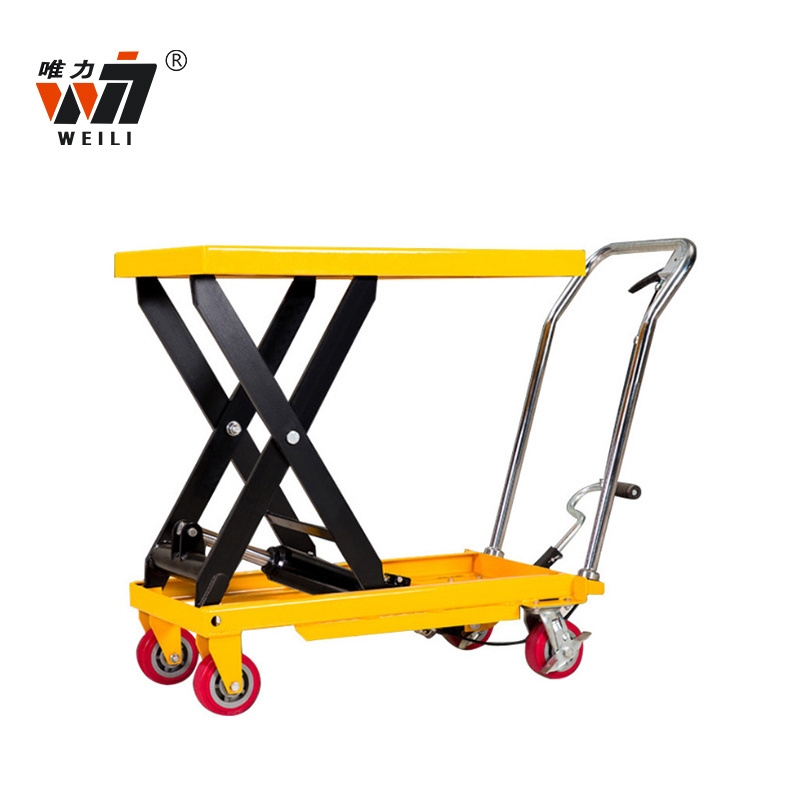 0.5 ton Mobile Hydraulic Manual Scissor Lift Table For Industry Warehou Platform