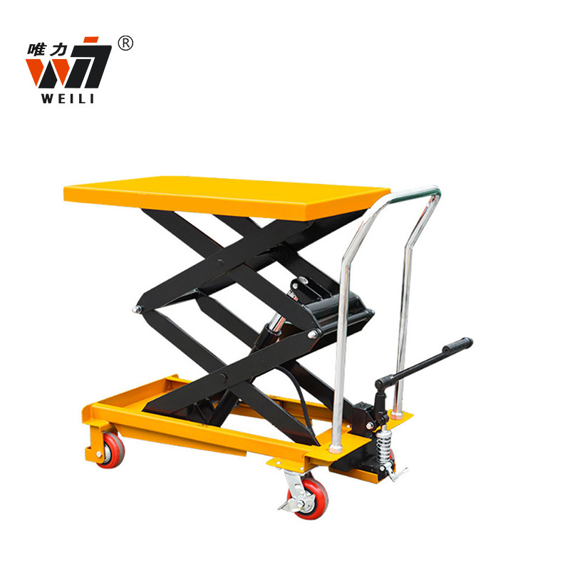 0.5 ton Mobile Hydraulic Manual Scissor Lift Table For Industry Warehou Platform