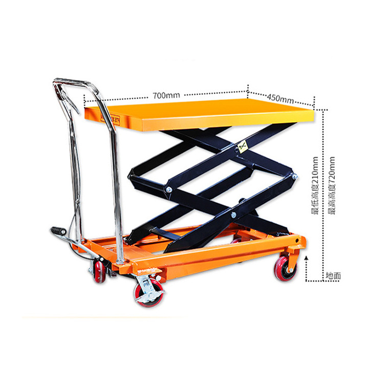 Latest Design Lifting Platform Manual Mobile Hydraulic Scissor Lift Table Truck Scissor Platform Truck