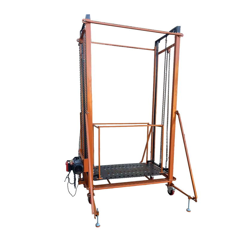 Portable automatic folding electric lifting scaffolding with wheels