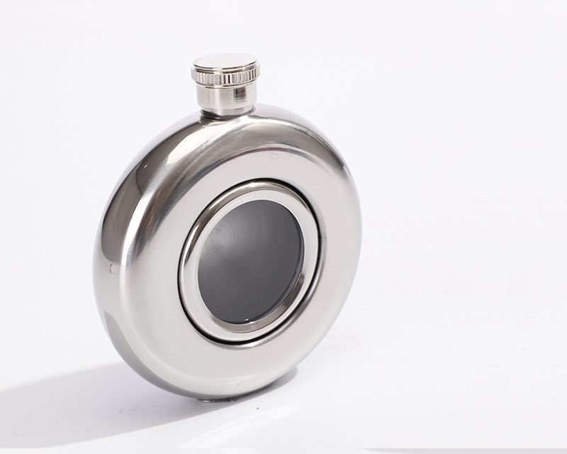 Round 5oz Hip Flask with Window