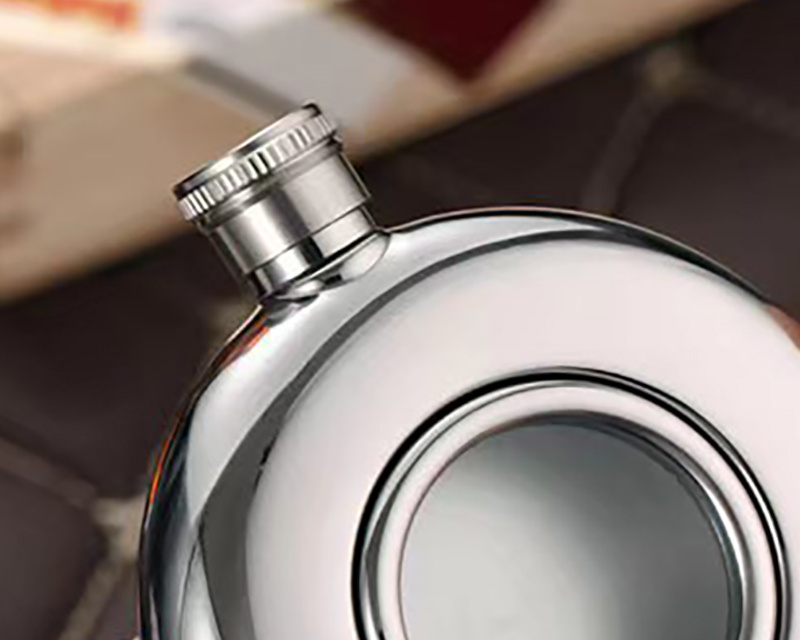 Round 5oz Hip Flask with Window