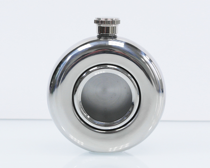 Round 5oz Hip Flask with Window