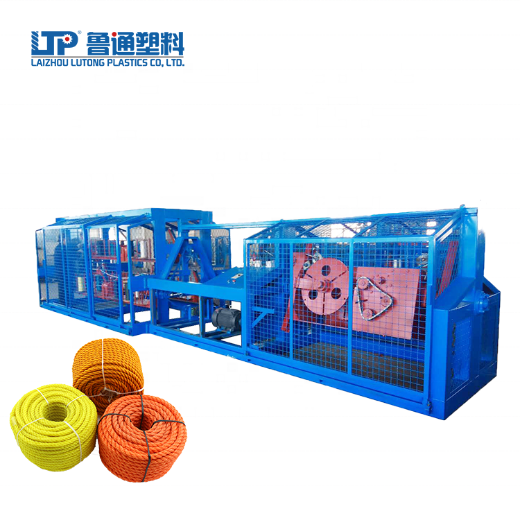 Yantai PP PE sisal jute fiber yarn rope cord twisting making machine from fibre to 3 strand rope