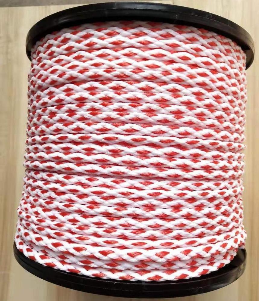 8mm yellow/red polyethylene  hollow braided  rope, PE hollow braided rope