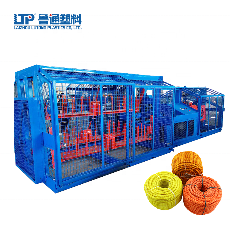 Yantai PP PE sisal jute fiber yarn rope cord twisting making machine from fibre to 3 strand rope