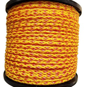 8mm yellow/red polyethylene  hollow braided  rope, PE hollow braided rope