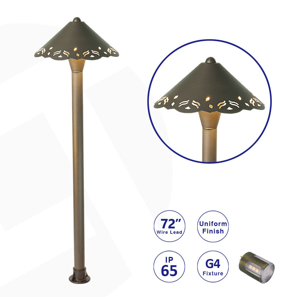 LT2406 12V Outdoor Landscape Yard Garden Lawn Path Light Waterproof LED  Lamp Pathway Lighting G4 Cast Brass Bronze Low Voltage