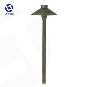 Landscape Lighting Die-cast Brass Low Voltage Small Hat Path Lighting Fixture with and Spike Free Compatible with G4 LED Bulbs