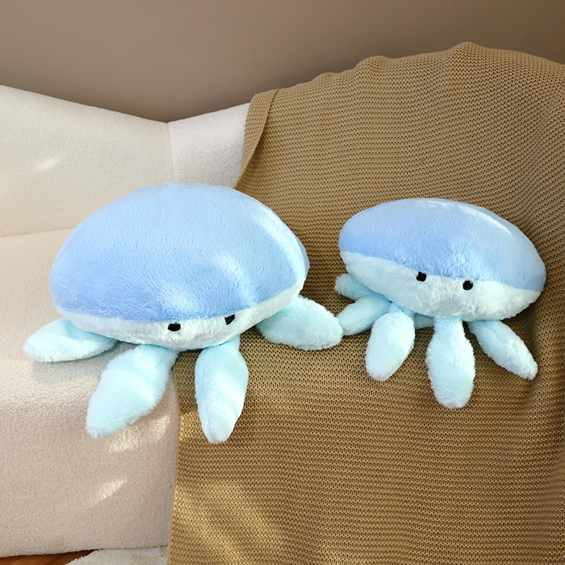 Online hot sale cute jellyfish stuffed animal soft rabbit fur stuffed sea animal jellyfish plush toy