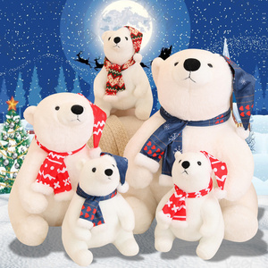 Furreal polar bear cub interactive plush toy cute christmas polar bear plush toy with hat and scarf