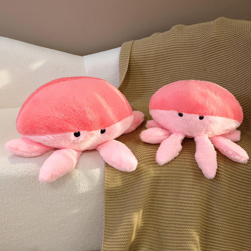 Online hot sale cute jellyfish stuffed animal soft rabbit fur stuffed sea animal jellyfish plush toy