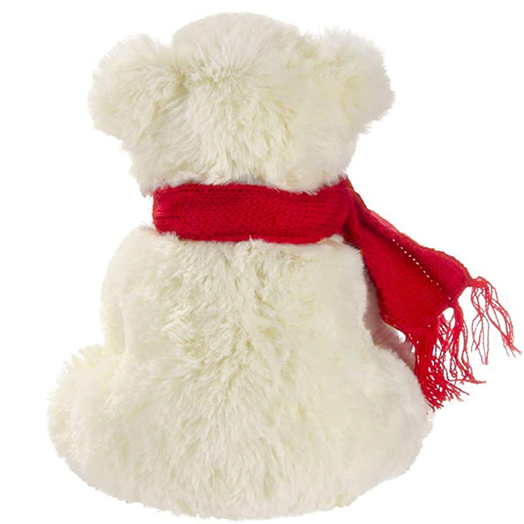 Cheap prices hot sale soft stuffed animal polar bear frosty plush toy with scarf for children