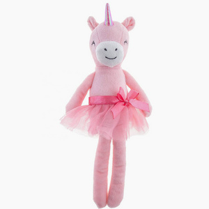 Cute pink unicorn stuffed animal plush toy with tutu custom promotional gift ballerina unicorn plush toys rag dolls