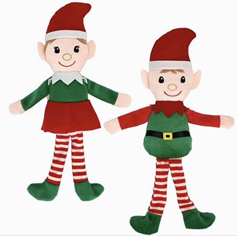 Cheap price customized Christmas elf plush toys factory wholesale plush elf toy girl boy with long legs for Christmas decor