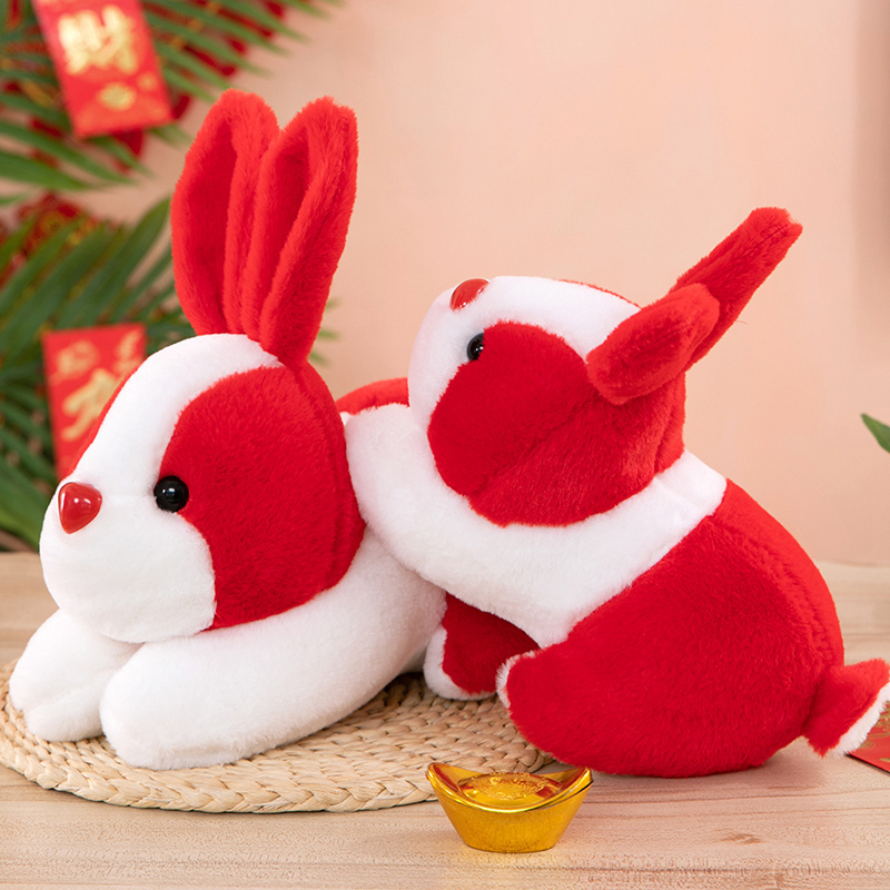 2023 New year cute bunny plush toy rabbit mascot soft zodiac rabbit mascot stuffed animal for sale