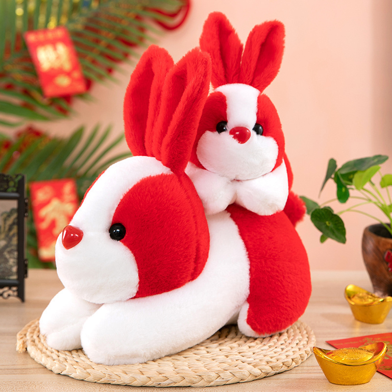 2023 New year cute bunny plush toy rabbit mascot soft zodiac rabbit mascot stuffed animal for sale