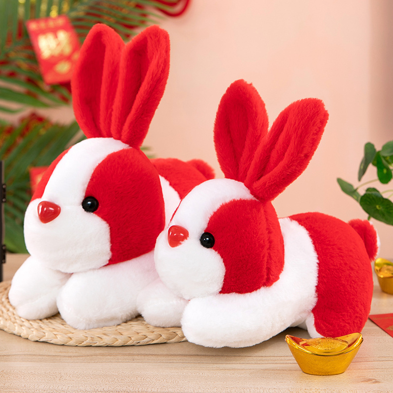 2023 New year cute bunny plush toy rabbit mascot soft zodiac rabbit mascot stuffed animal for sale