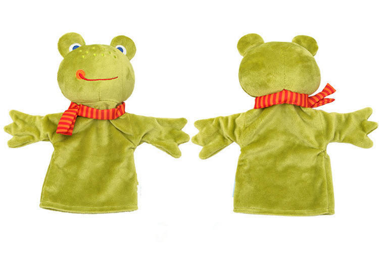 Free sample cute monkey duck frog hand puppet for baby cartoon animal hand puppet plush toys for kids