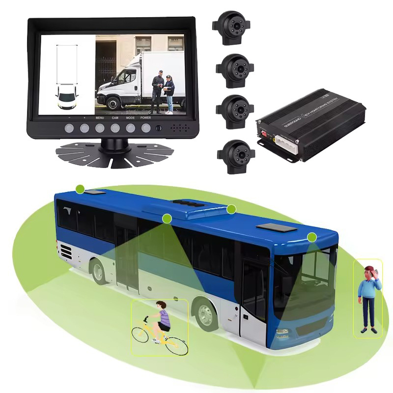 Bus 3D 360 Degree Bird View System Waterproof Car Security Camera with Surround View Driving Parking Sensor Monitoring System