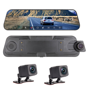 9.66 Inch IPS Touch Screen Car Dashcam GPS Electronic Rearview Mirror Video Recorder Starlight Night Vision Waterproof Functions