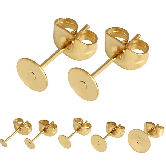 NANA high quality 18k gold plated over stainless steel back earring findings